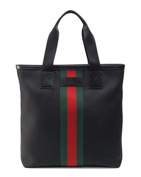 gucci black canvas tote bag